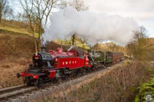 No.41241 "Ivatt" & No.78022 climb towards Oxenhope Station