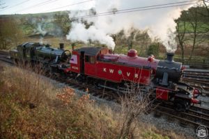 No.41241 "Ivatt" & No.78022 coming around at Oxenhope Station